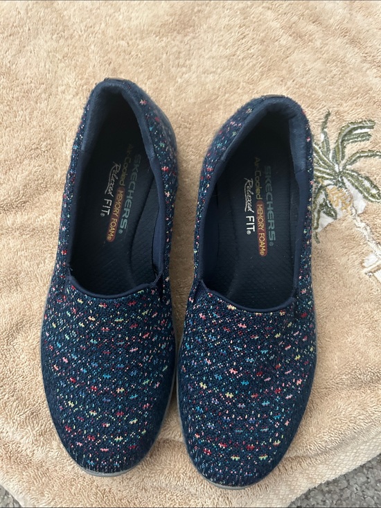 Skechers Shoes - Navy Multi Slip-On Knit Flat Loafer
